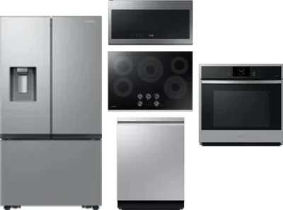 5 Piece Package Includes Refrigerator, Cooktop, Wall Oven, Microwave And Dishwasher