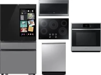 5 Piece Package Includes Refrigerator, Cooktop, Wall Oven, Microwave And Dishwasher