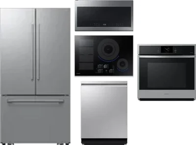5 Piece Package Includes Refrigerator, Cooktop, Wall Oven, Microwave And Dishwasher