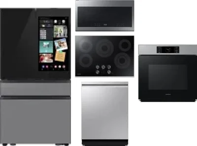 5 Piece Package Includes Refrigerator, Cooktop, Wall Oven, Microwave And Dishwasher