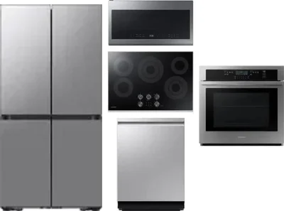 5 Piece Package Includes Refrigerator, Cooktop, Wall Oven, Microwave And Dishwasher