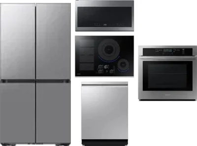 5 Piece Package Includes Refrigerator, Cooktop, Wall Oven, Microwave And Dishwasher