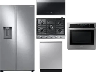 5 Piece Package Includes Refrigerator, Cooktop, Wall Oven, Microwave And Dishwasher