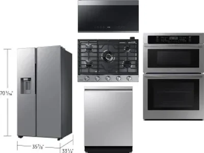 5 Piece Package Includes Refrigerator, Cooktop, Wall Oven, Microwave And Dishwasher