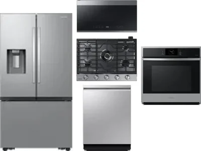 5 Piece Package Includes Refrigerator, Cooktop, Wall Oven, Microwave And Dishwasher