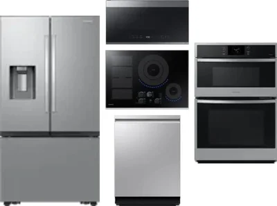 5 Piece Package Includes Refrigerator, Cooktop, Wall Oven, Microwave And Dishwasher