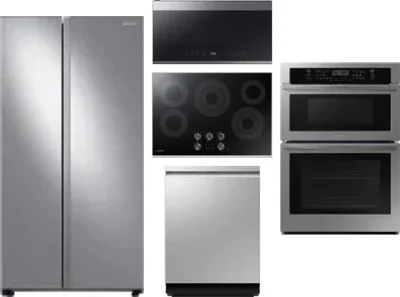 5 Piece Package Includes Refrigerator, Cooktop, Wall Oven, Microwave And Dishwasher