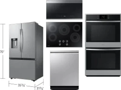 5 Piece Package Includes Refrigerator, Cooktop, Wall Oven, Microwave And Dishwasher