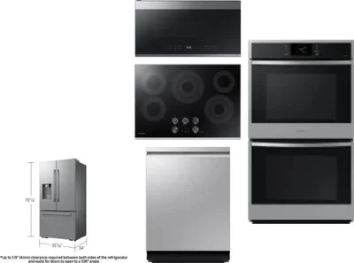 5 Piece Package Includes Refrigerator, Cooktop, Wall Oven, Microwave And Dishwasher