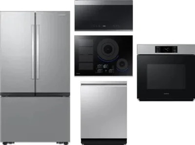5 Piece Package Includes Refrigerator, Cooktop, Wall Oven, Microwave And Dishwasher