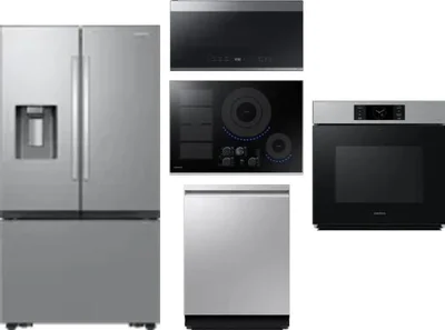 5 Piece Package Includes Refrigerator, Cooktop, Wall Oven, Microwave And Dishwasher