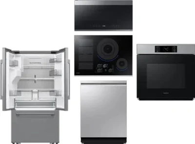 5 Piece Package Includes Refrigerator, Cooktop, Wall Oven, Microwave And Dishwasher