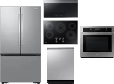 5 Piece Package Includes Refrigerator, Cooktop, Wall Oven, Microwave And Dishwasher
