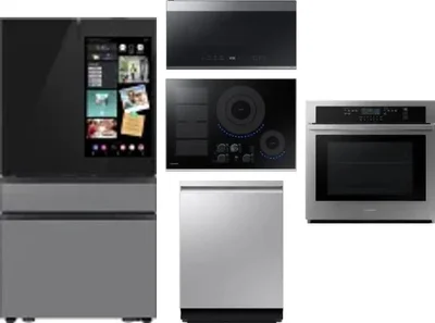 5 Piece Package Includes Refrigerator, Cooktop, Wall Oven, Microwave And Dishwasher