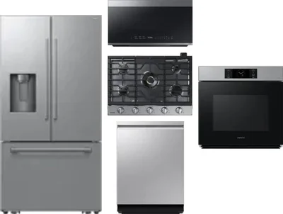 5 Piece Package Includes Refrigerator, Cooktop, Wall Oven, Microwave And Dishwasher