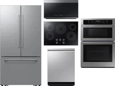 5 Piece Package Includes Refrigerator, Cooktop, Wall Oven, Microwave And Dishwasher