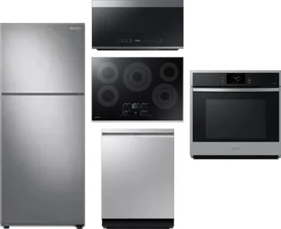 5 Piece Package Includes Refrigerator, Cooktop, Wall Oven, Microwave And Dishwasher