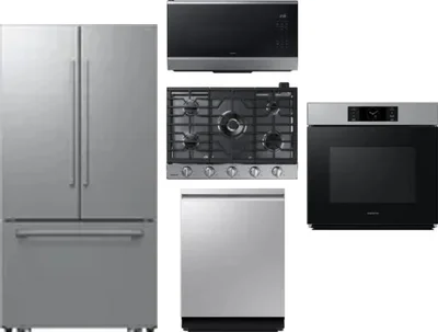 5 Piece Package Includes Refrigerator, Cooktop, Wall Oven, Microwave And Dishwasher