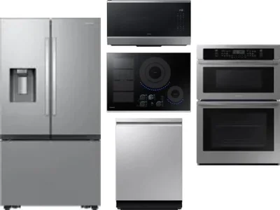 5 Piece Package Includes Refrigerator, Cooktop, Wall Oven, Microwave And Dishwasher