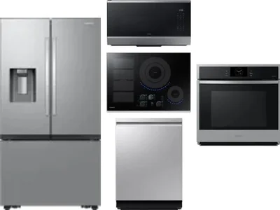5 Piece Package Includes Refrigerator, Cooktop, Wall Oven, Microwave And Dishwasher