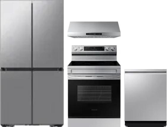 4 Piece Package Includes Refrigerator, Range, Hood And Dishwasher