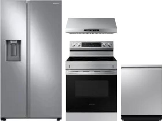 4 Piece Package Includes Refrigerator, Range, Hood And Dishwasher