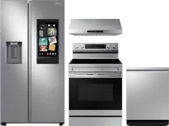 4 Piece Package Includes Refrigerator, Range, Hood And Dishwasher