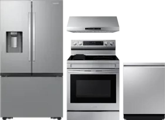 4 Piece Package Includes Refrigerator, Range, Hood And Dishwasher
