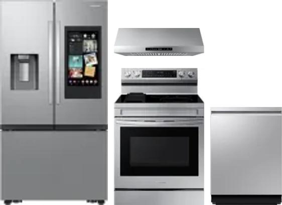 4 Piece Package Includes Refrigerator, Range, Hood And Dishwasher