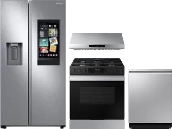 4 Piece Package Includes Refrigerator, Range, Hood And Dishwasher