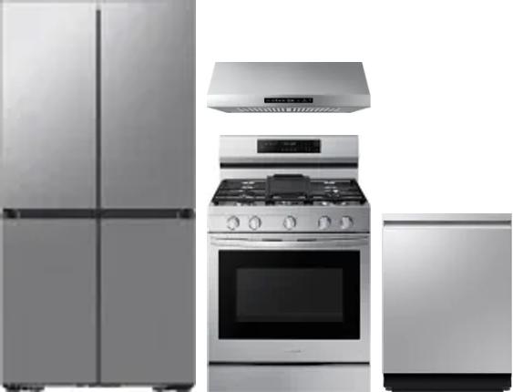 4 Piece Package Includes Refrigerator, Range, Hood And Dishwasher