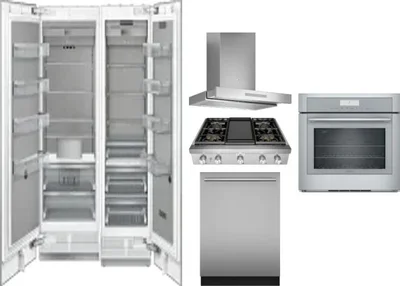 6 Piece Package Includes Refrigerator, Freezer, Cooktop, Wall Oven, Hood And Dishwasher
