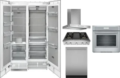 6 Piece Package Includes Refrigerator, Freezer, Cooktop, Wall Oven, Hood And Dishwasher