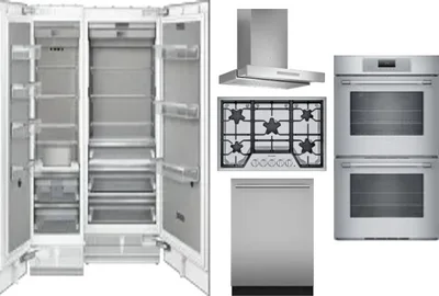 6 Piece Package Includes Refrigerator, Freezer, Cooktop, Wall Oven, Hood And Dishwasher