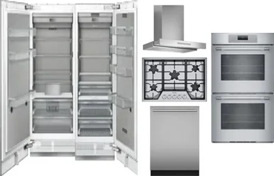 6 Piece Package Includes Refrigerator, Freezer, Cooktop, Wall Oven, Hood And Dishwasher