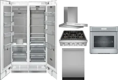 6 Piece Package Includes Refrigerator, Freezer, Cooktop, Wall Oven, Hood And Dishwasher