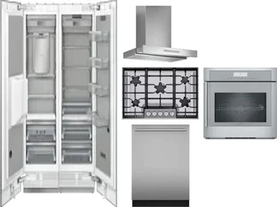 6 Piece Package Includes Refrigerator, Freezer, Cooktop, Wall Oven, Hood And Dishwasher