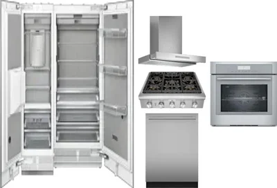 6 Piece Package Includes Refrigerator, Freezer, Cooktop, Wall Oven, Hood And Dishwasher
