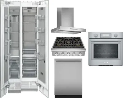 6 Piece Package Includes Refrigerator, Freezer, Cooktop, Wall Oven, Hood And Dishwasher