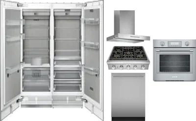 6 Piece Package Includes Refrigerator, Freezer, Cooktop, Wall Oven, Hood And Dishwasher