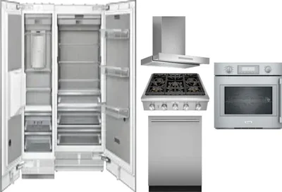 6 Piece Package Includes Refrigerator, Freezer, Cooktop, Wall Oven, Hood And Dishwasher