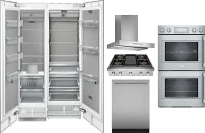6 Piece Package Includes Refrigerator, Freezer, Cooktop, Wall Oven, Hood And Dishwasher