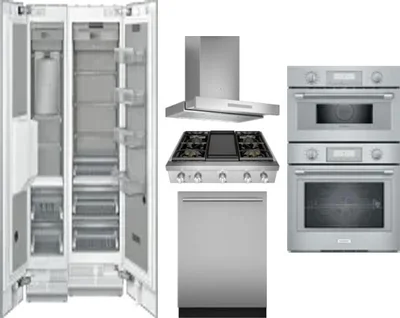 6 Piece Package Includes Refrigerator, Freezer, Cooktop, Wall Oven, Hood And Dishwasher