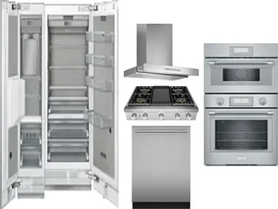 6 Piece Package Includes Refrigerator, Freezer, Cooktop, Wall Oven, Hood And Dishwasher