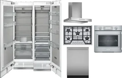 6 Piece Package Includes Refrigerator, Freezer, Cooktop, Wall Oven, Hood And Dishwasher