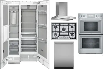 6 Piece Package Includes Refrigerator, Freezer, Cooktop, Wall Oven, Hood And Dishwasher