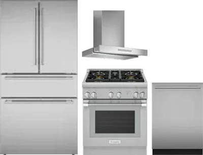 4 Piece Package Includes Refrigerator, Range, Hood And Dishwasher