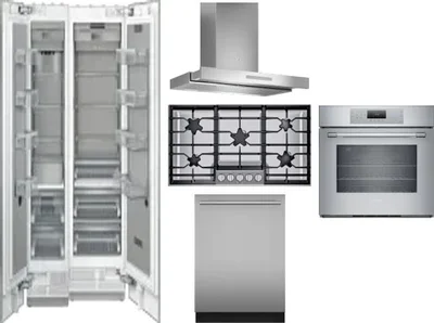 6 Piece Package Includes Refrigerator, Freezer, Cooktop, Wall Oven, Hood And Dishwasher