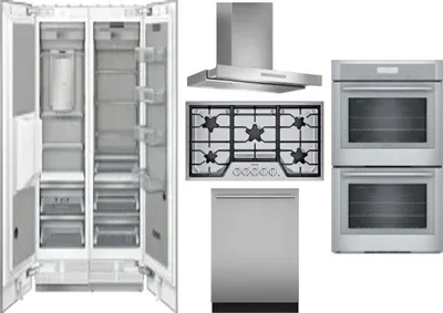 6 Piece Package Includes Refrigerator, Freezer, Cooktop, Wall Oven, Hood And Dishwasher