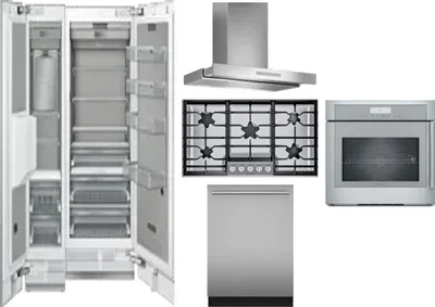 6 Piece Package Includes Refrigerator, Freezer, Cooktop, Wall Oven, Hood And Dishwasher